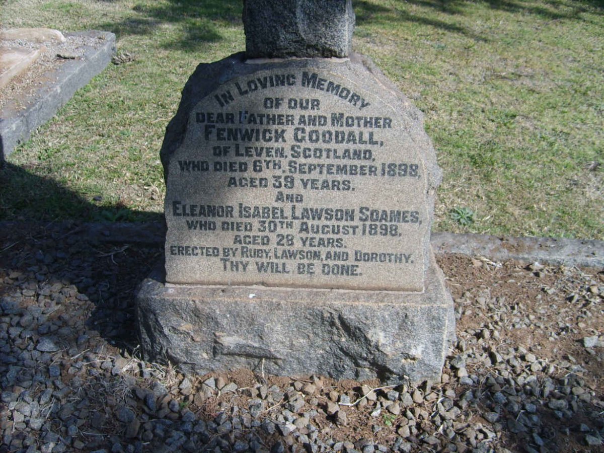 GOODALL Fenwick -1898 &amp; Eleanor Isabel Lawson SOAMES -1898