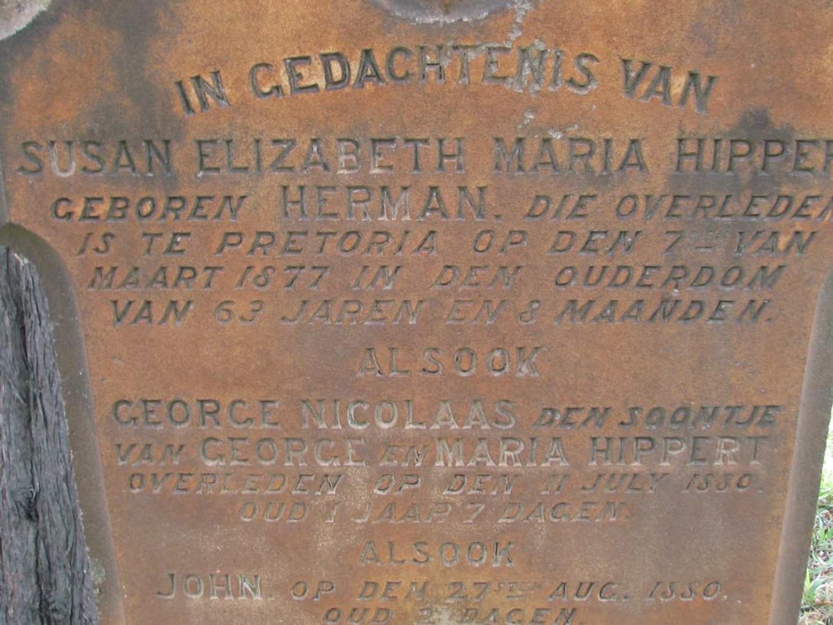 HIPPERT Susan Elizabeth Maria nee HERMAN -1877