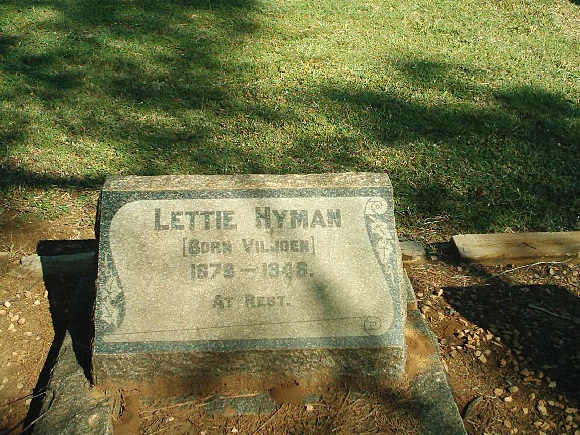 HYMAN Lettie nee VILJOEN 1878 - 1948