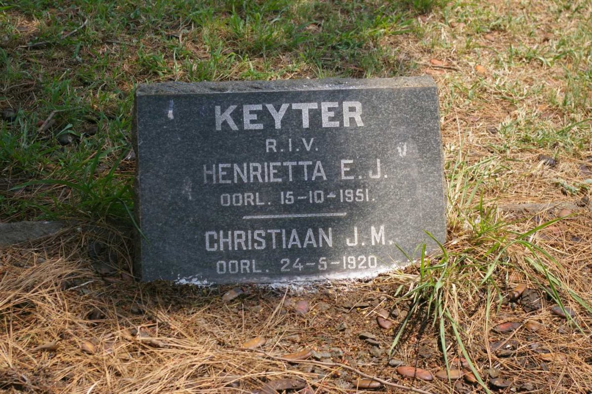 KEYTER Christiaan J.M. -1920 &amp; Henrietta E.J. -1951
