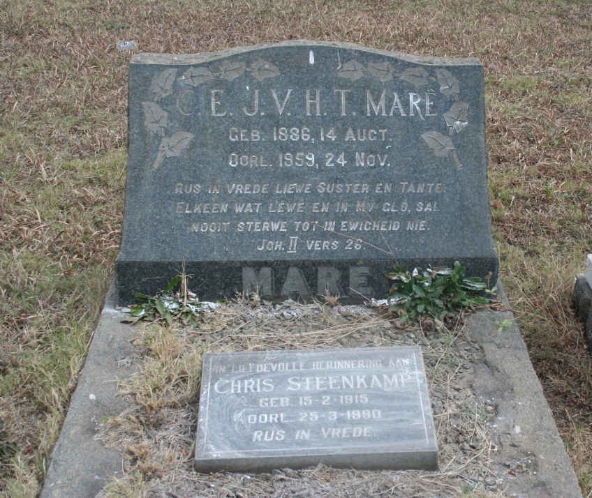 MARÉ C.E.J.V.H.T. 1886-1959 :: STEENKAMP Chris 1915-1990