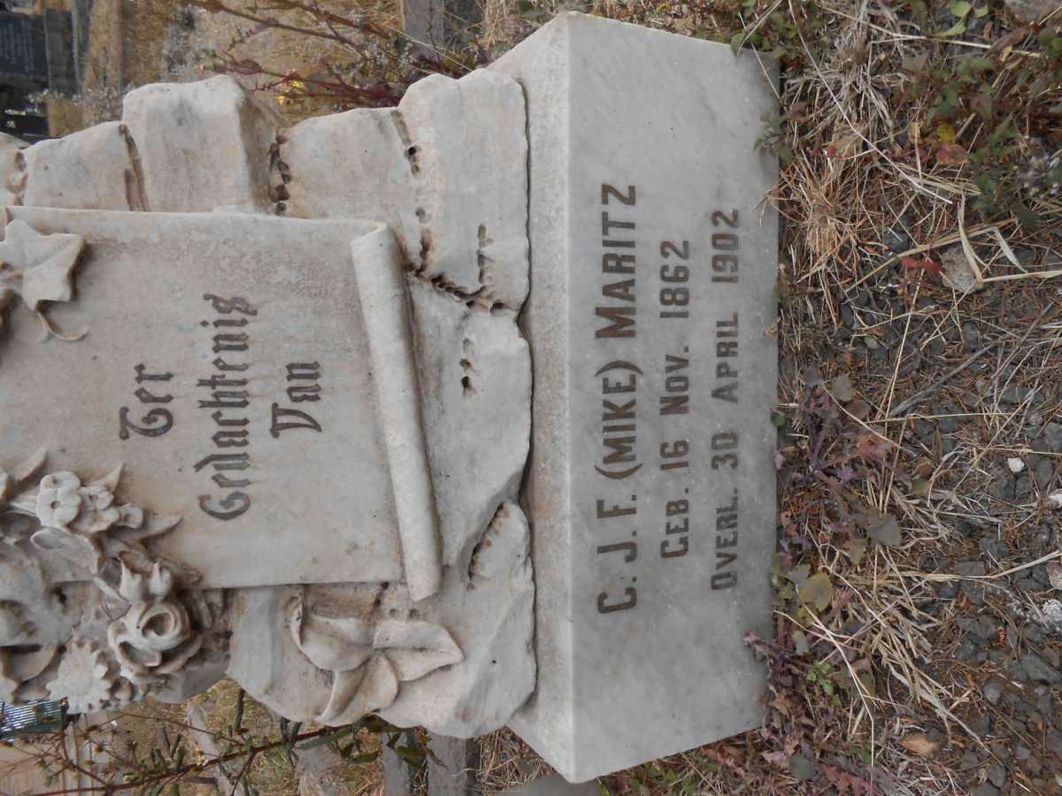 MARITZ C.J.F. 1862-1902 :: MARITZ Gerhardus Jacobus 1889-1964 &amp; Jess DE VILLIERS -1973