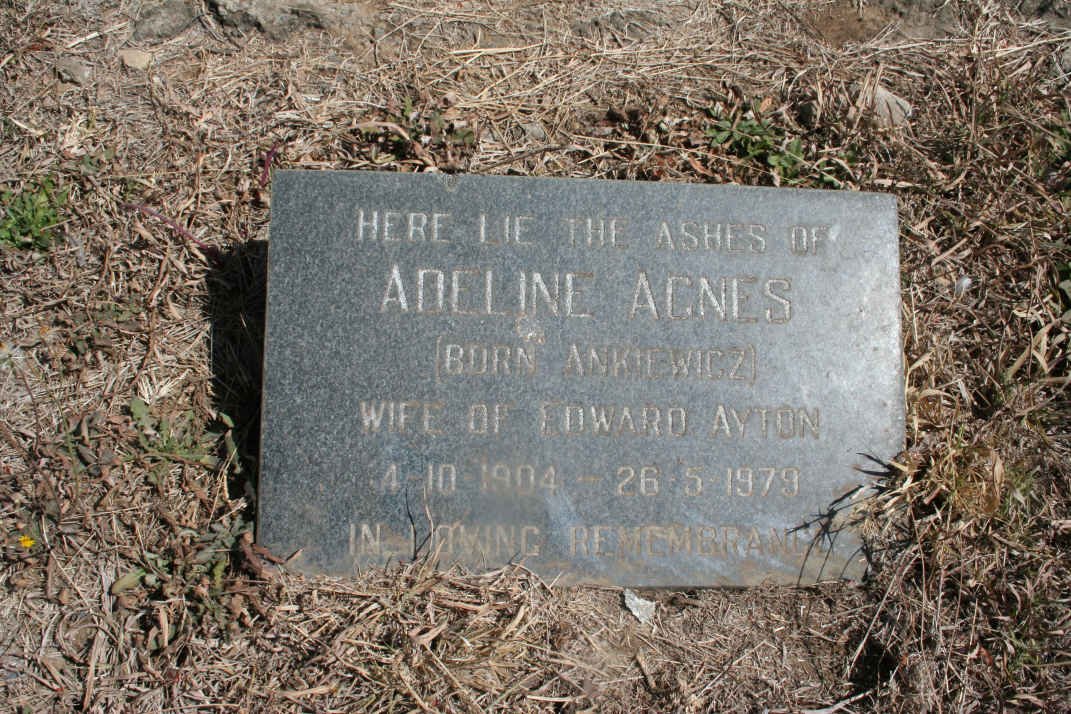MEINTJES Adeline Agnes nee ANKIEWICZ 1904-1979