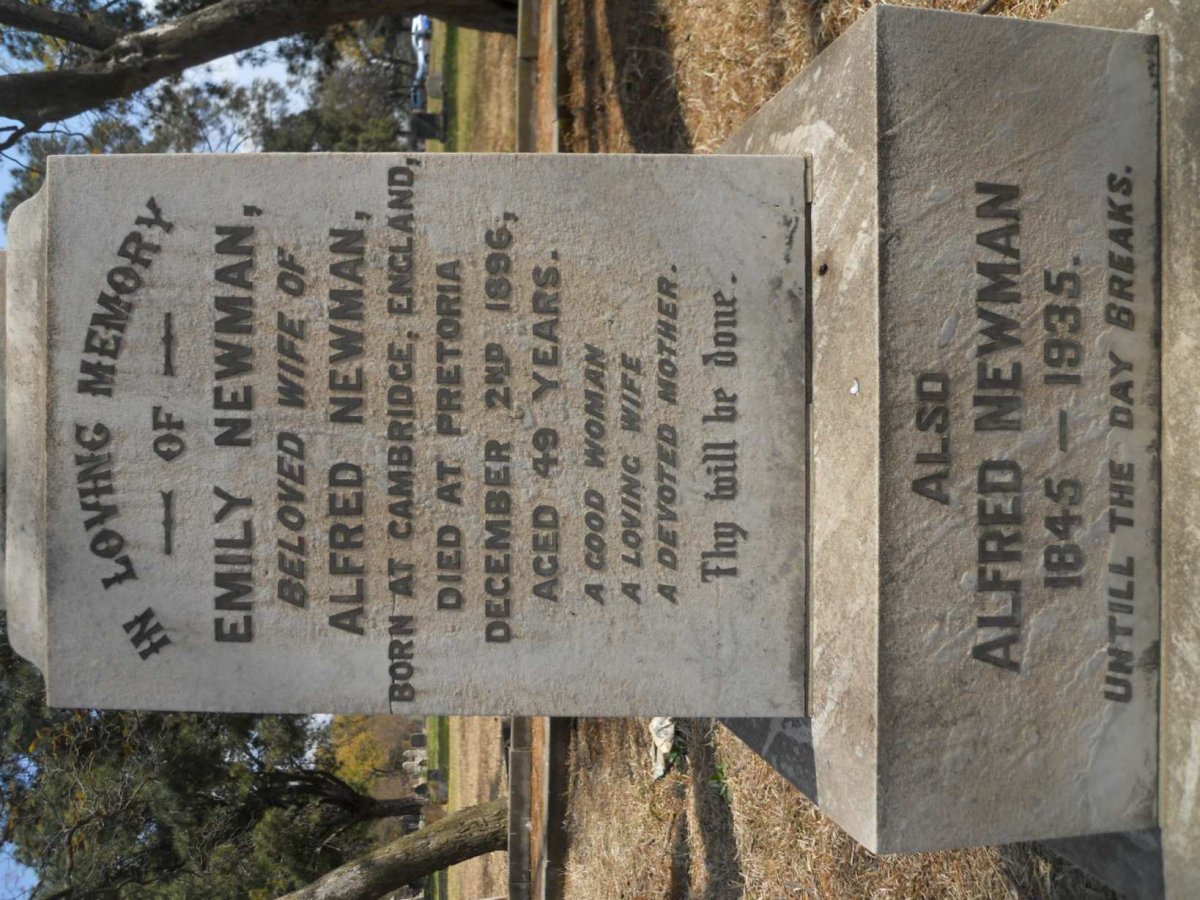 NEWMAN Alfred 1845-1935 &amp; Emily -1896