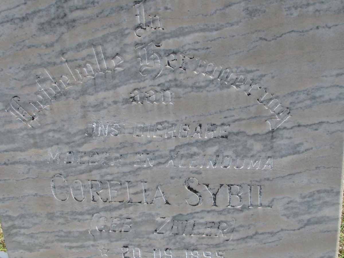 NIEKERK Corelia Sybil, van nee ZEILER 1895-1983
