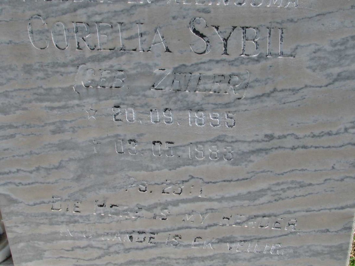 NIEKERK Corelia Sybil, van nee ZEILER 1895-1983