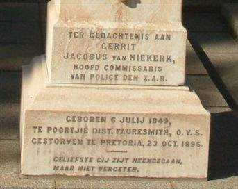NIEKERK Gerrit Jacobus, van 1849-1896