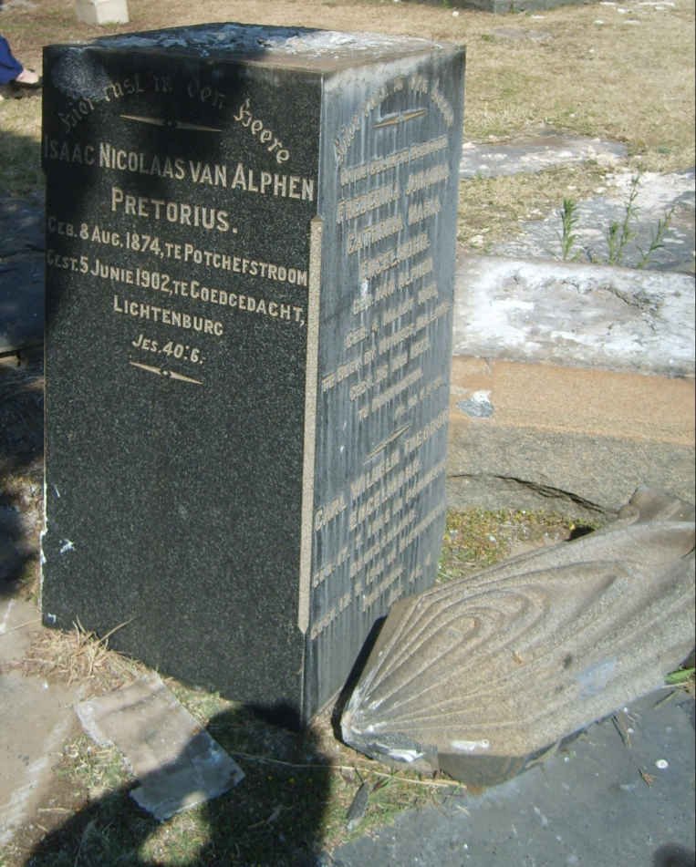 PRETORIUS Isaac Nicolaas van Alphen 1874-1902