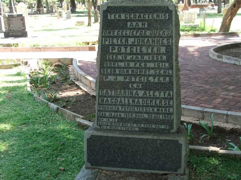 POTGIETER Pieter Johannes 1855-1911 &amp; Catharina Aletta Magdalena OCKERSE previously POTGIETER nee MARE 1869-1949