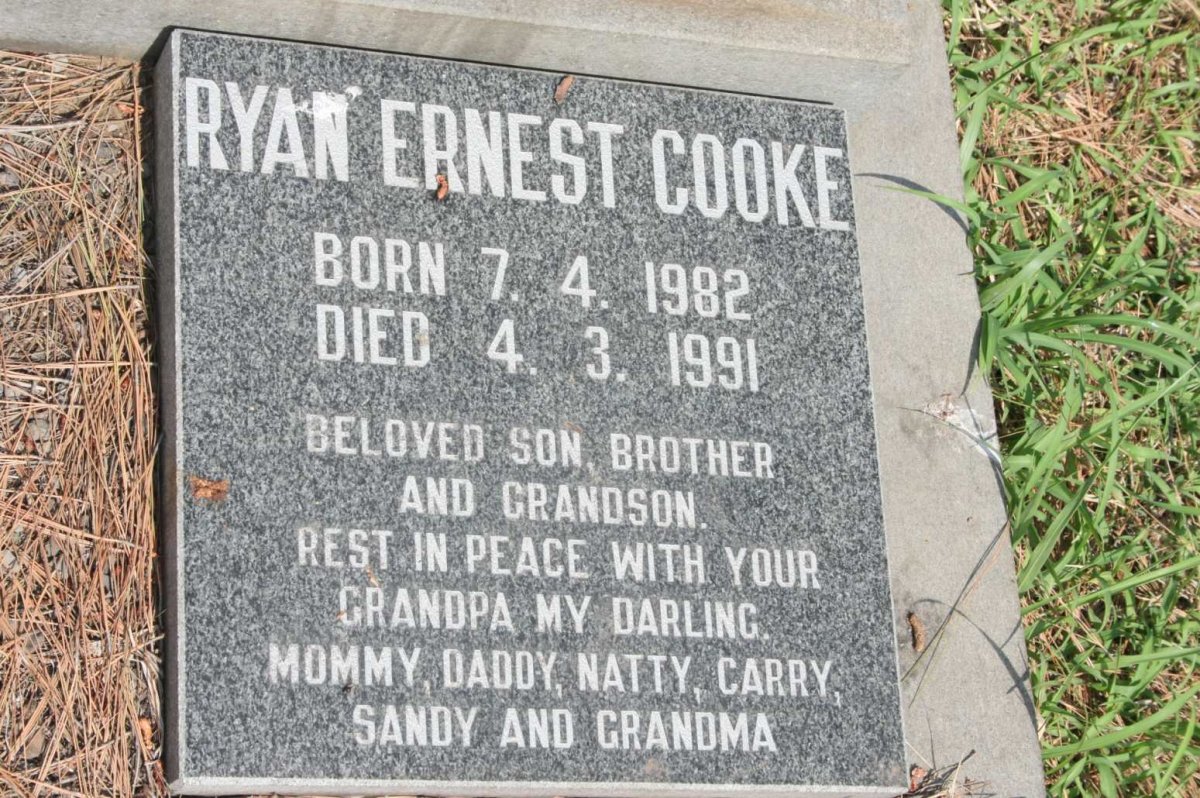 RINDEL Carl Friedrich 1905-1981 &amp; Susanna Catrina VENTER 1915-2005  :: COOKE Ryan Ernest 1982-1991