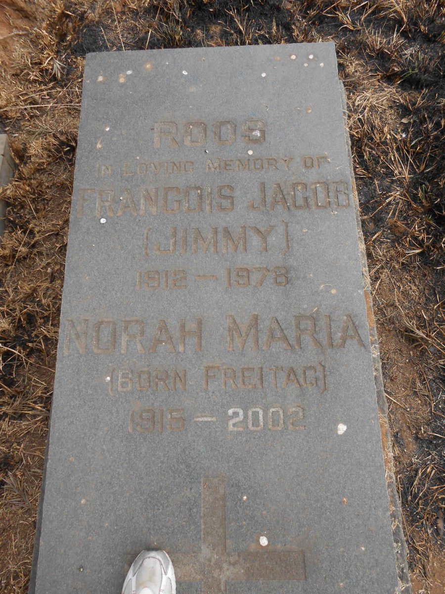 ROOS Francois Jacob 1912-1978 &amp; Norah Maria FREITAG 1915-2002