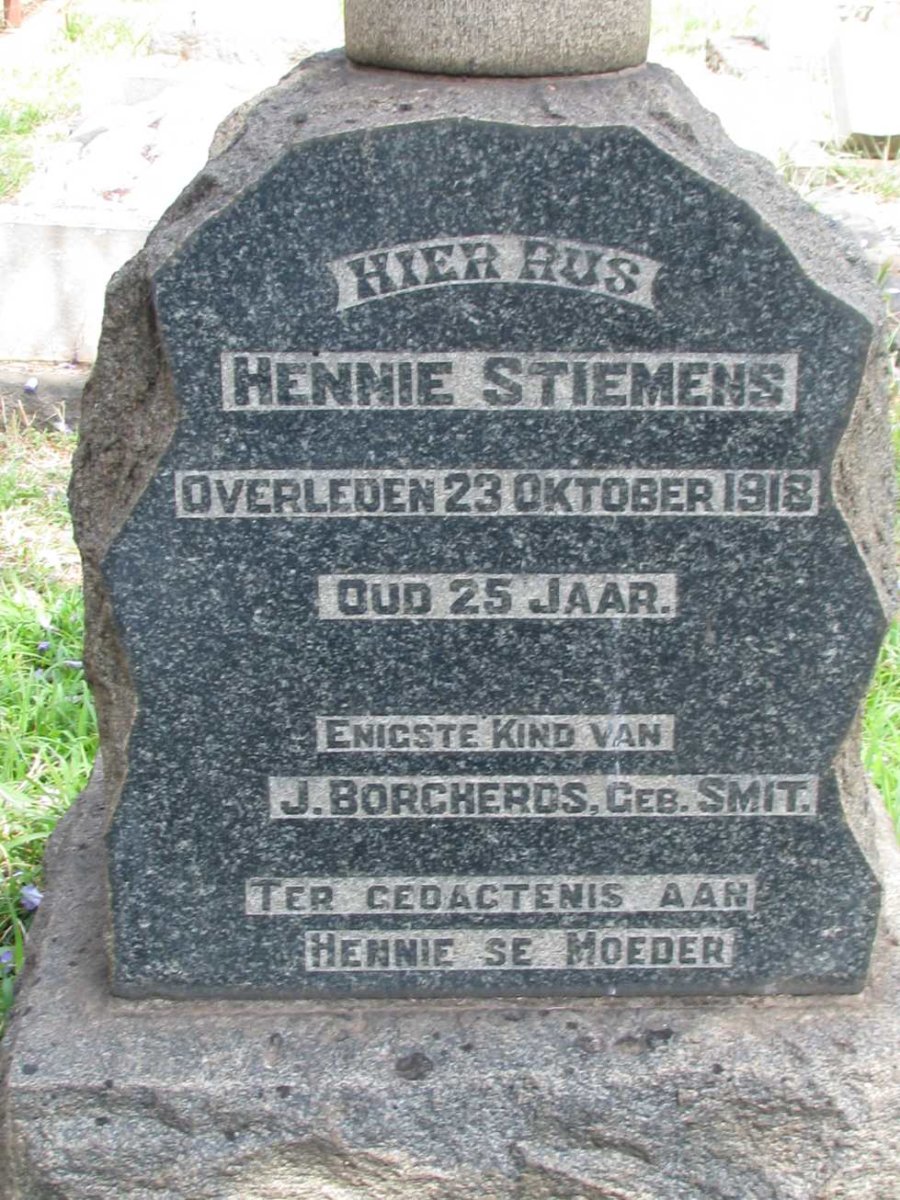 SMIT Barend Jacobus 1890-1928 :: BORCHERDS Hennie Stiemens -1918