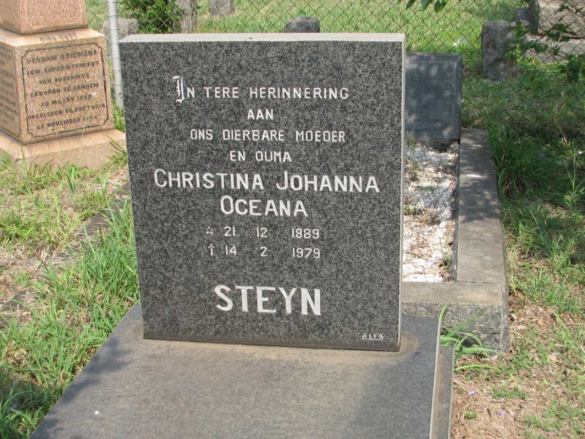 STEYN Christina Johanna Oceana 1889-1979