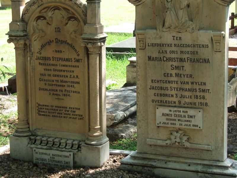 SMIT Jacobus Stefanus 1845-1904 &amp; Maria Christina Francina MEYER 1856-1918