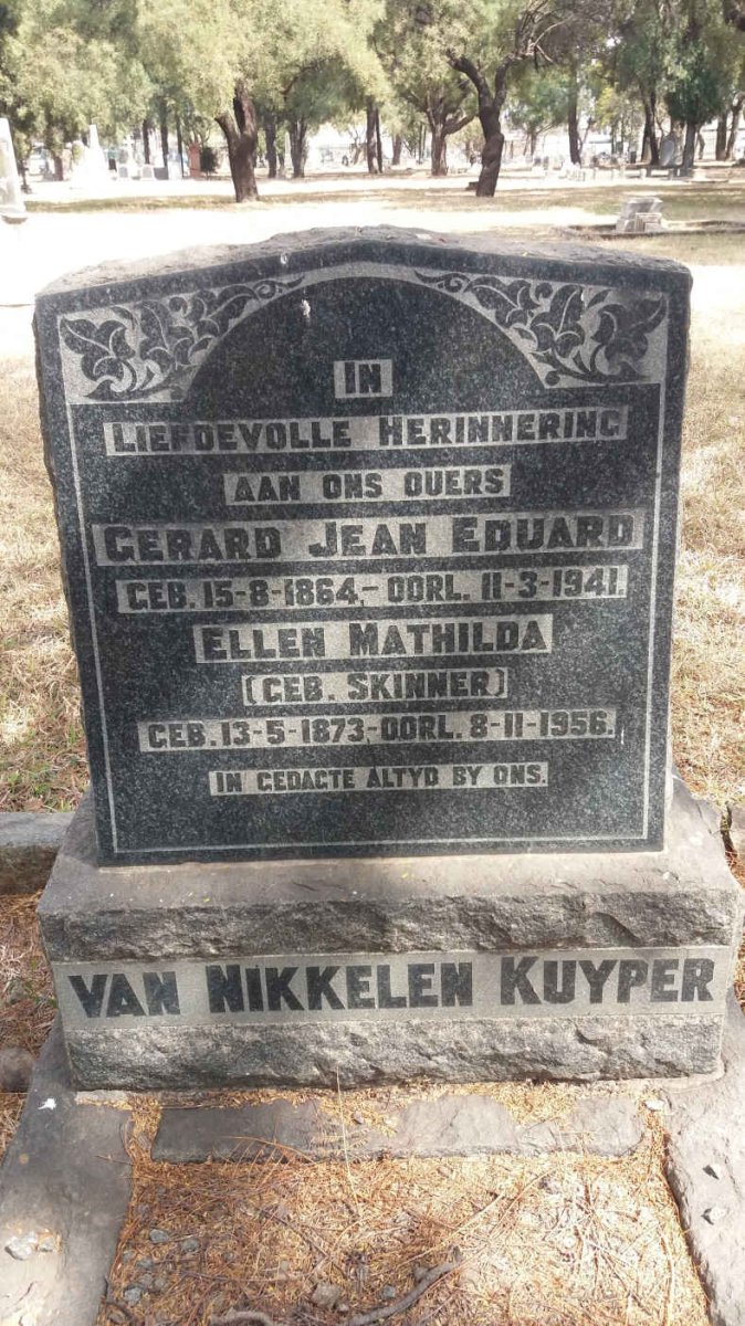 KUYPER Gerard Jean Eduard, VAN NIKKELEN 1864-1941 &amp; Ellen Mathilda SKINNER 1873-1956