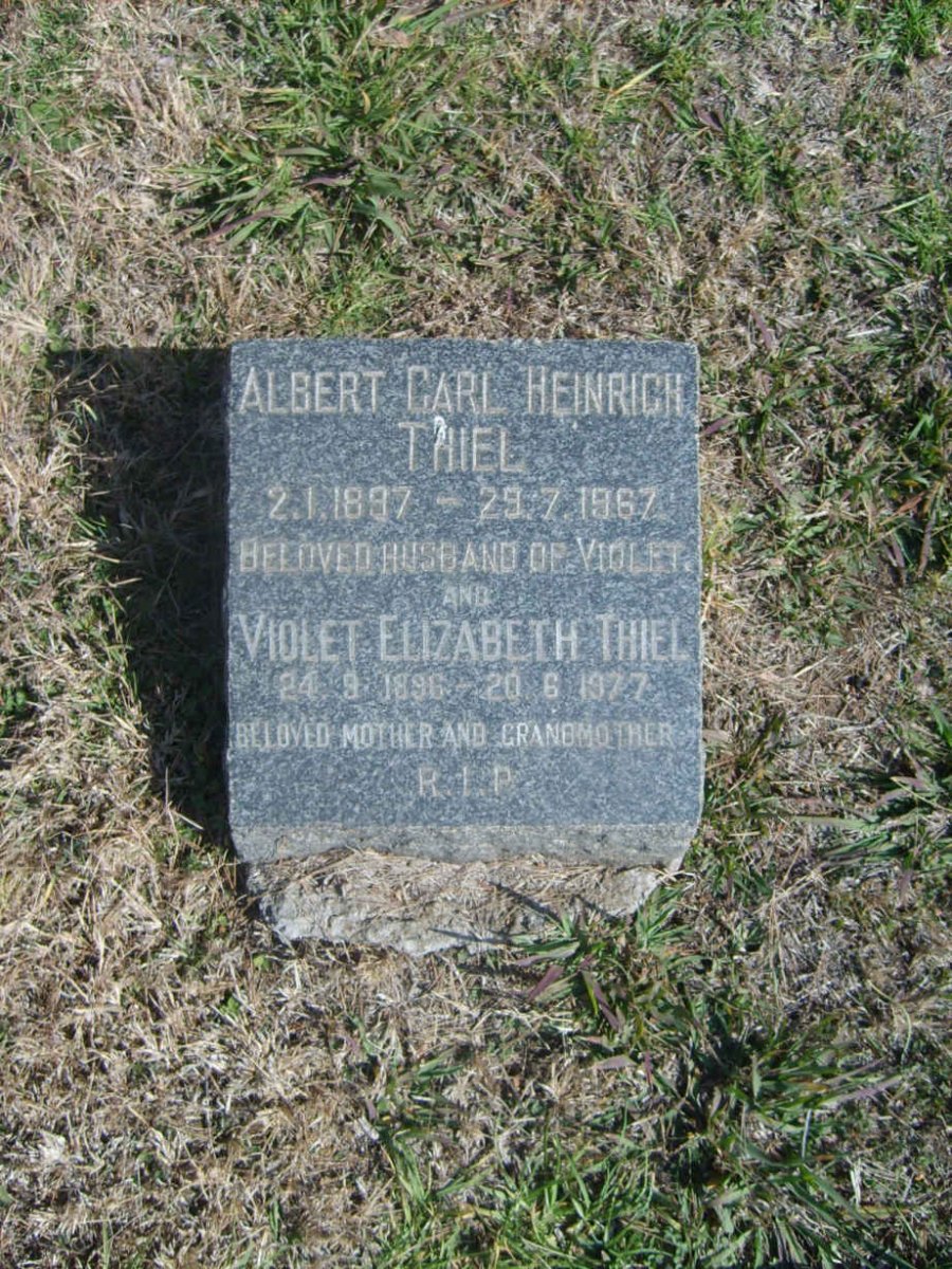 THIEL Albert Carl Heinrich 1897-1967 &amp; Violet Elizabeth 1896-1977