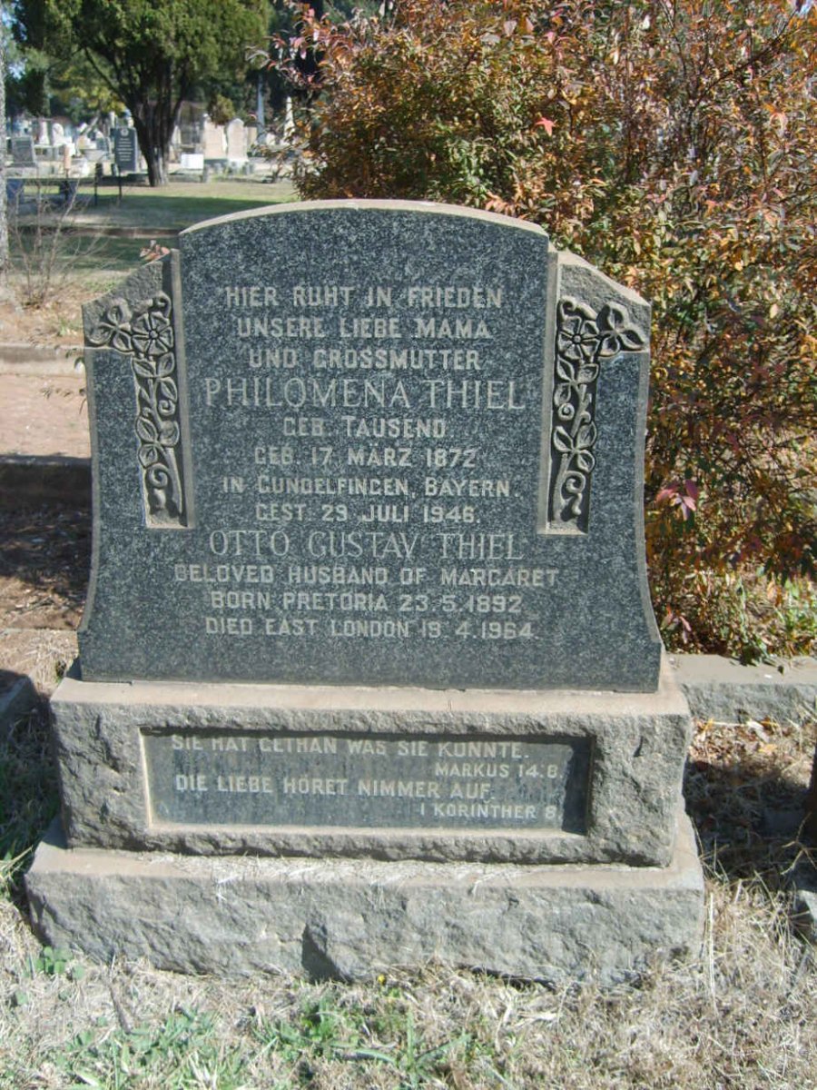 THIEL Otto Gustav 1892-1964 :: THIEL Philomena nee TAUSEND 1872-1946