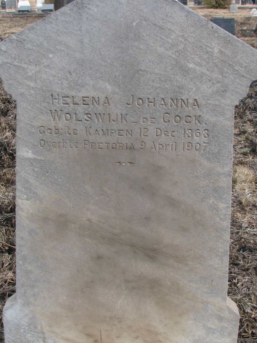 WOLSWIJK Helena Johanna, DE COCK 1868-1907