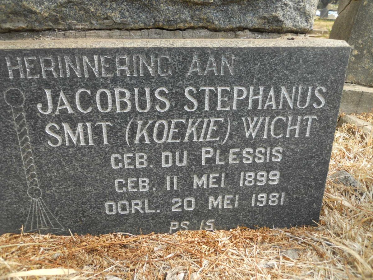 WICHT Jan Stephanus 1891-1966 &amp; Jacobus Stephanus Smit DU PLESSIS 1899-1981 