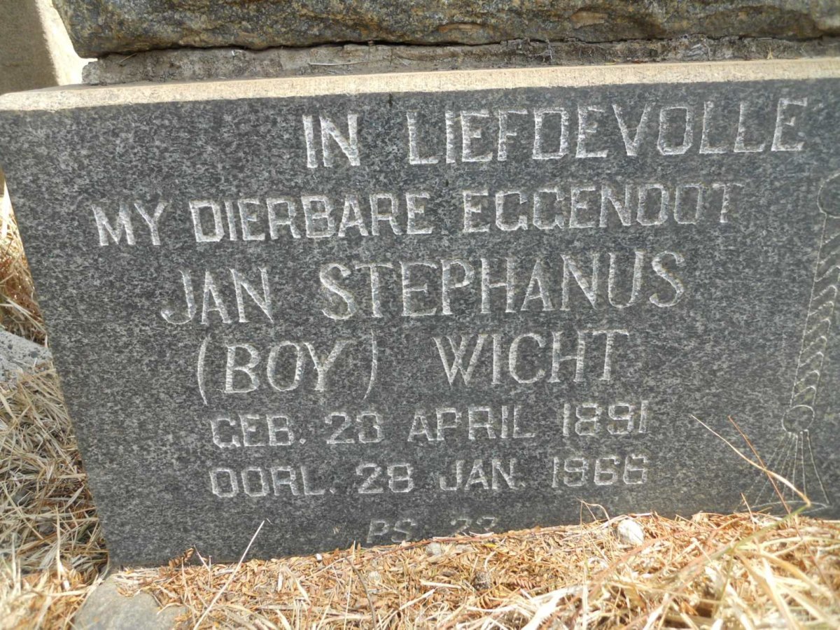 WICHT Jan Stephanus 1891-1966 &amp; Jacobus Stephanus Smit DU PLESSIS 1899-1981 