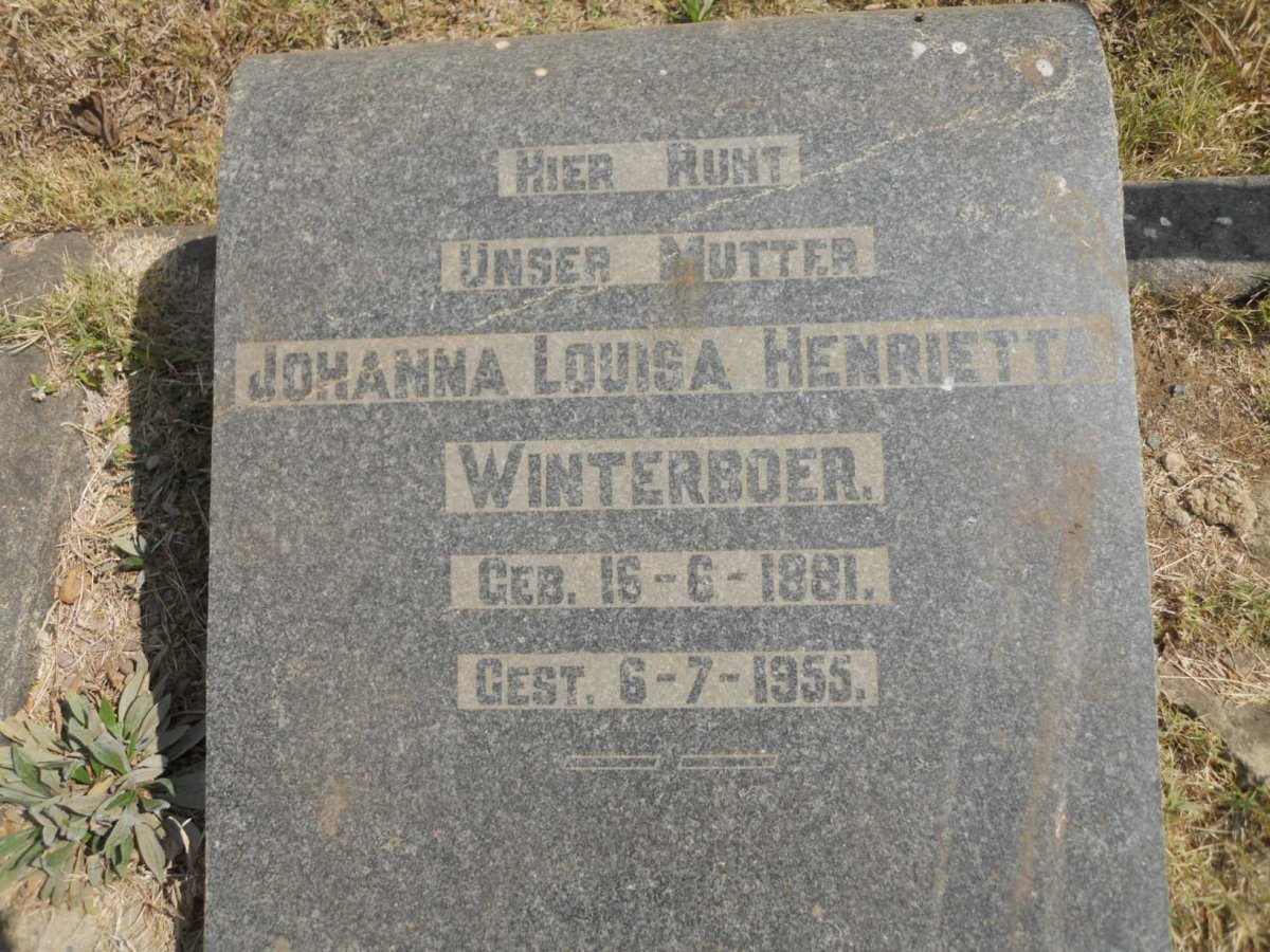WINTERBOER Johanna Louisa Henrietta 1881-1955