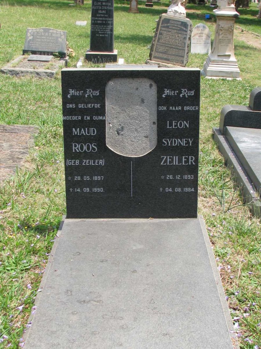 ZEILER Leon Sydney 1893-1984 :: ROOS Maud nee ZEILER 1897-1990