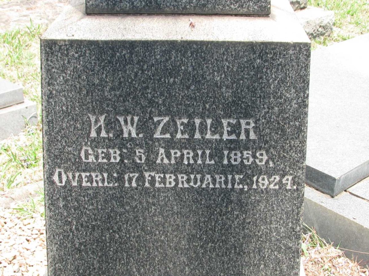 ZEILER H.W. 1859-1929 &amp; Debora J. SKINNER 1860-1933
