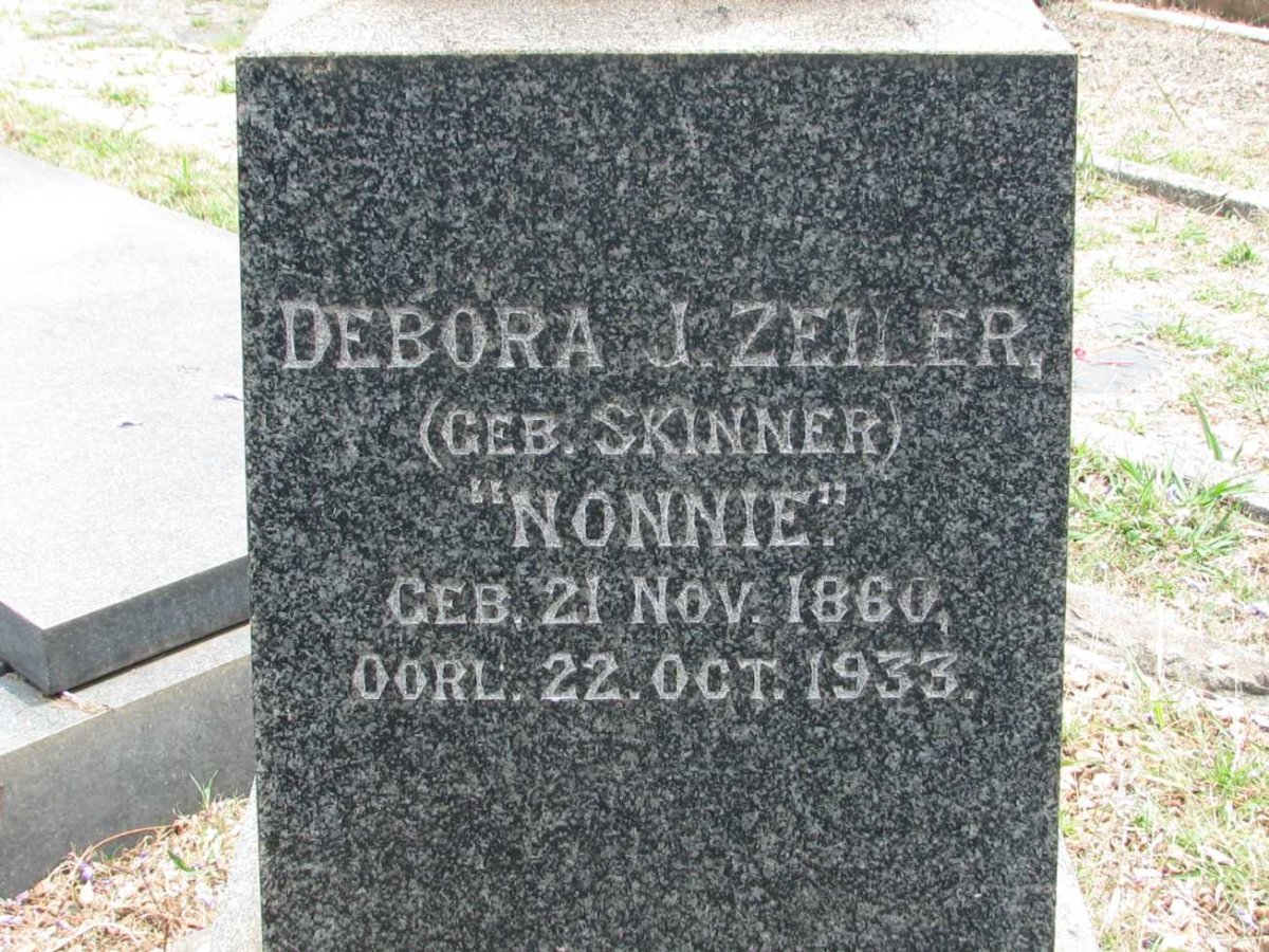 ZEILER H.W. 1859-1929 &amp; Debora J. SKINNER 1860-1933