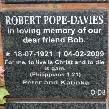 DAVIES Robert, POPE 1921-2009