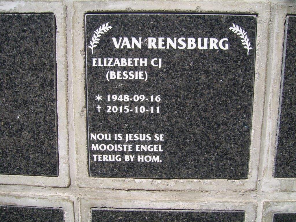 RENSBURG Elizabeth C.J., van 1948-2015