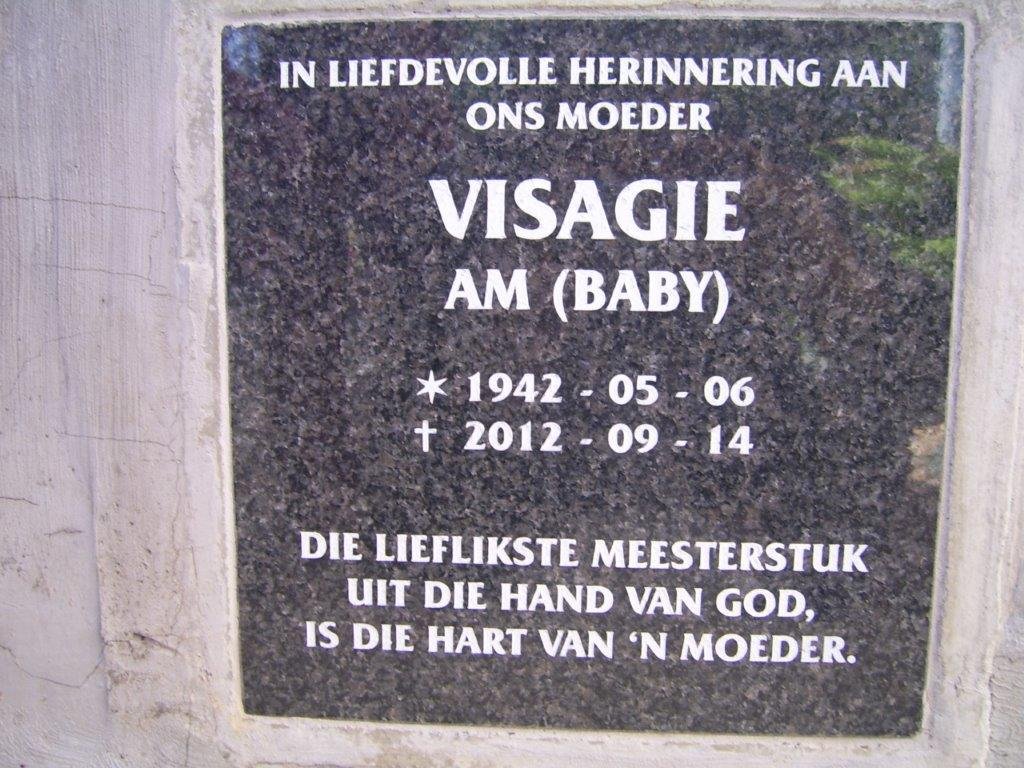 VISAGIE A.M. 1942-2012