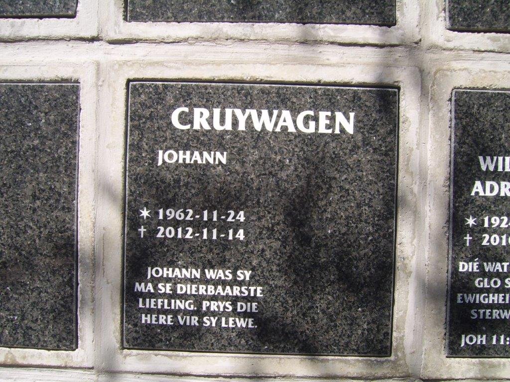 CRUYWAGEN Johann 1962-2012