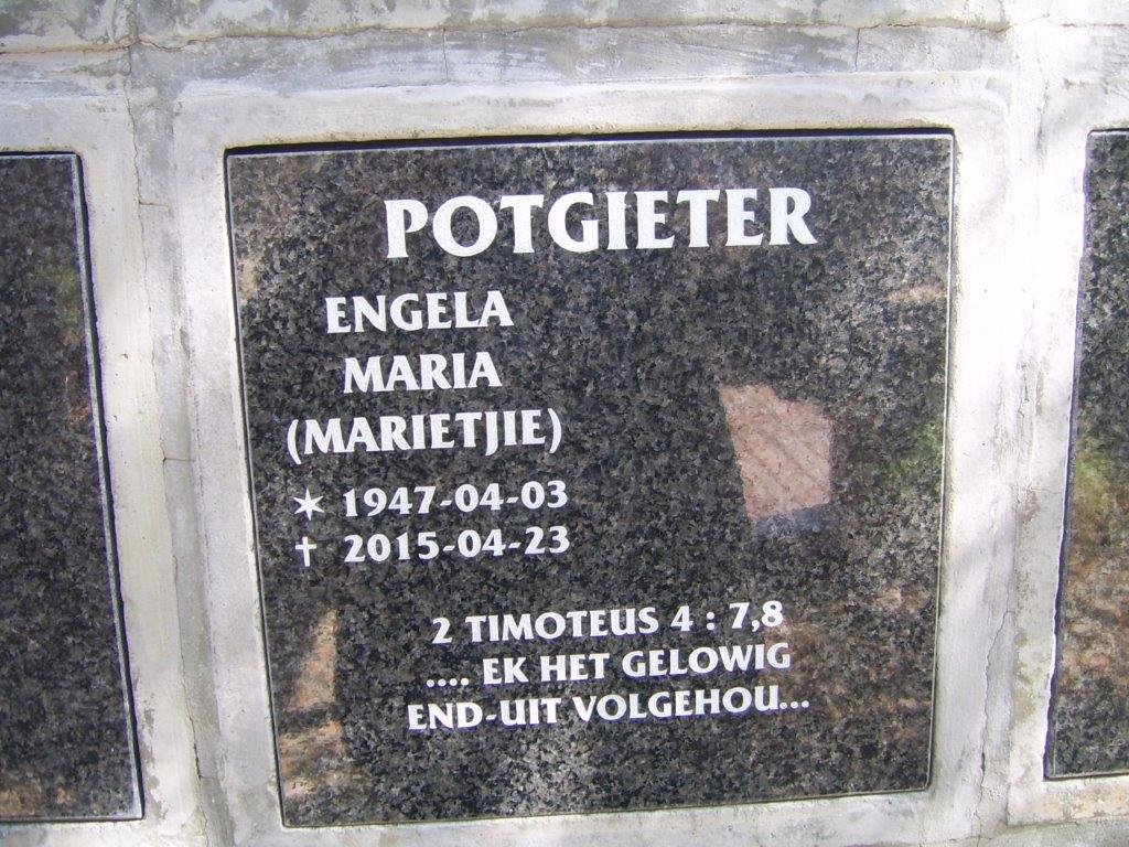 POTGIETER Engela Maria 1947-2015