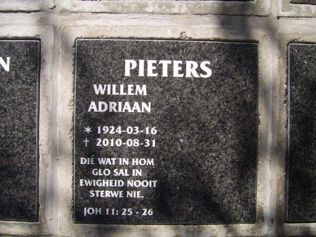 PIETERS Willem Adriaan 1924-2010