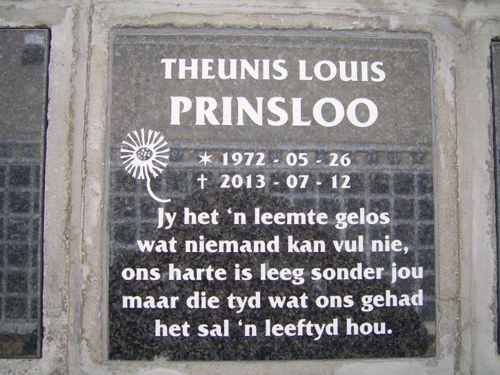 PRINSLOO Theunis Louis 1972-2013