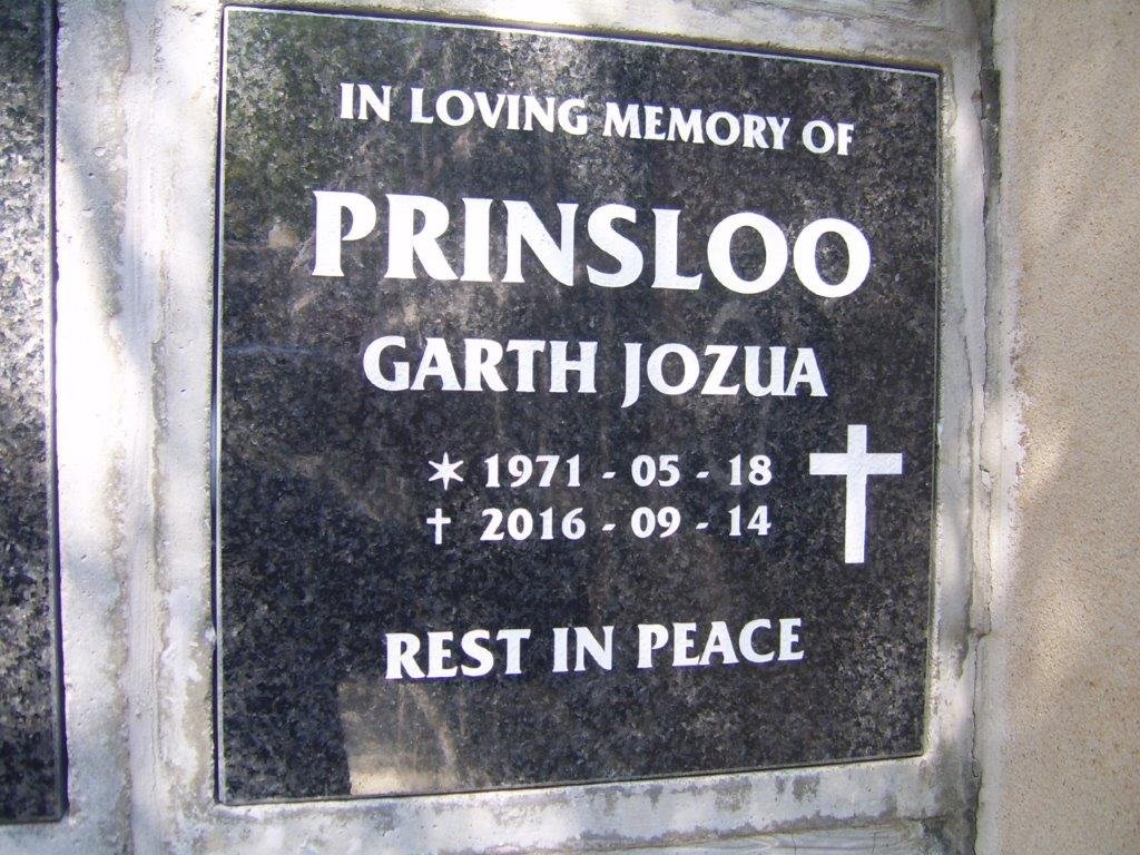 PRINSLOO Garth Jozua 1971-2016