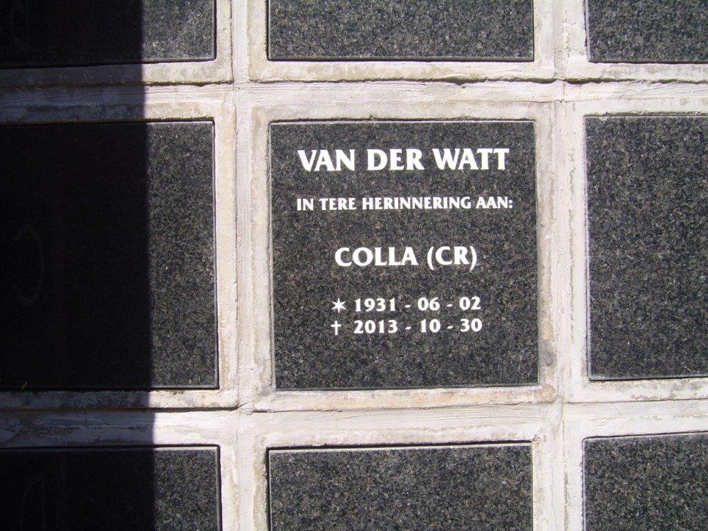 WATT C.R., van der 1931-2013