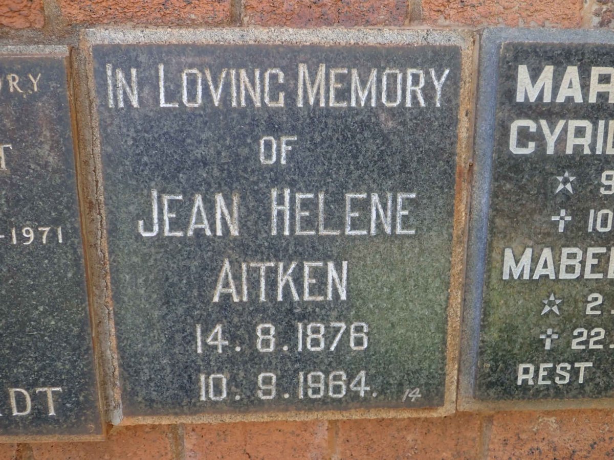 AITKEN Jean Helena 1876-1964