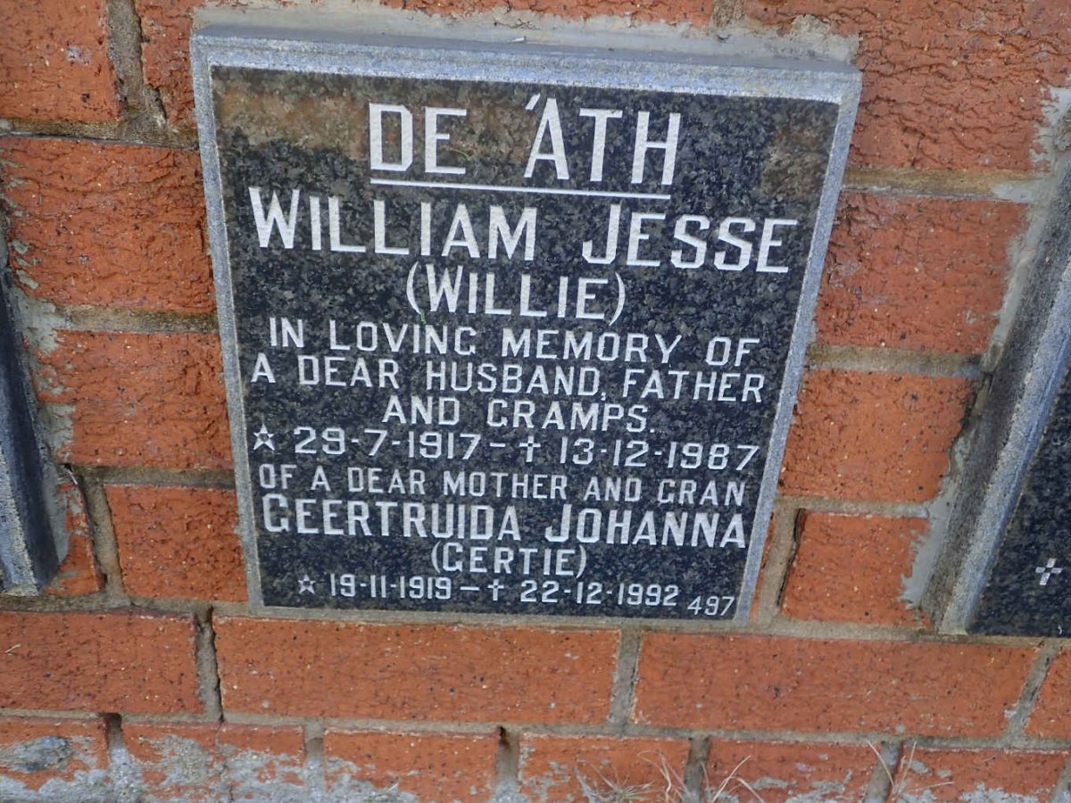 'ATH William Jesse, de 1917-1987 &amp; Geertruida Johanna 1919-1992