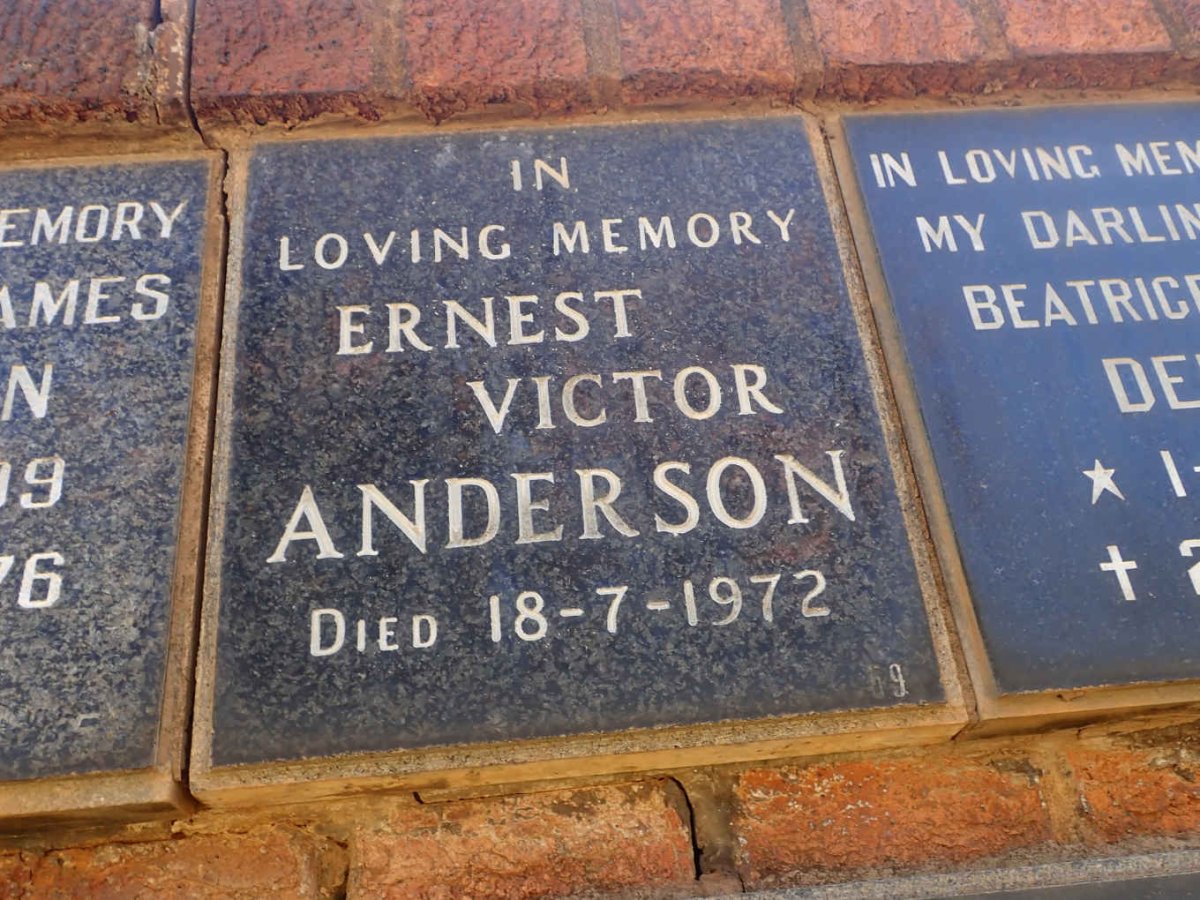 ANDERSON Ernest Victor -1972