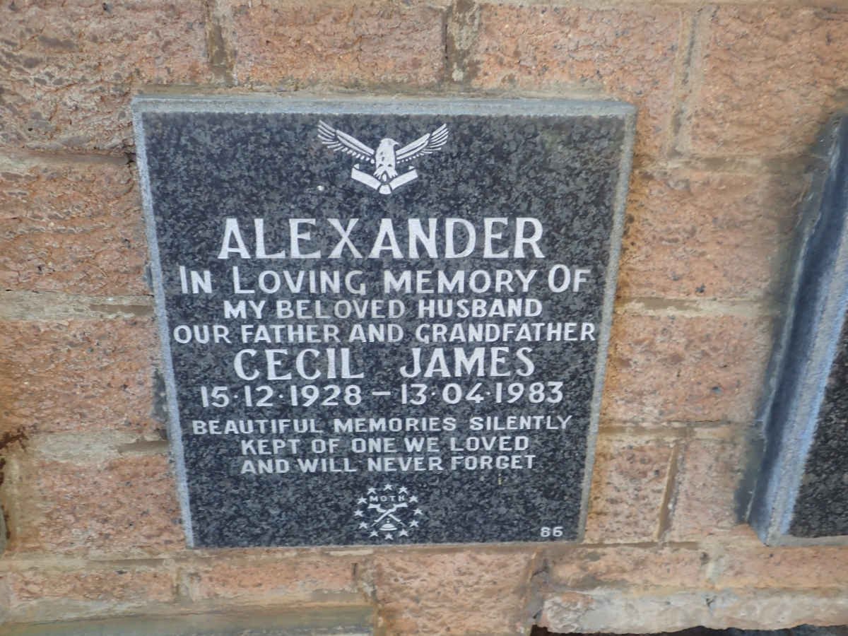 ALEXANDER Cecil James 1928-1983