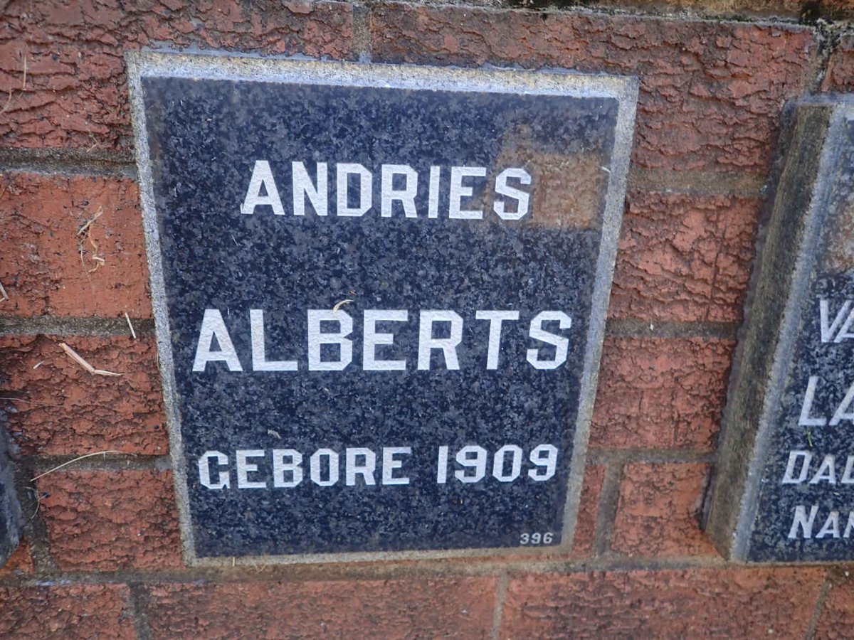 ALBERTS Andries 1909-