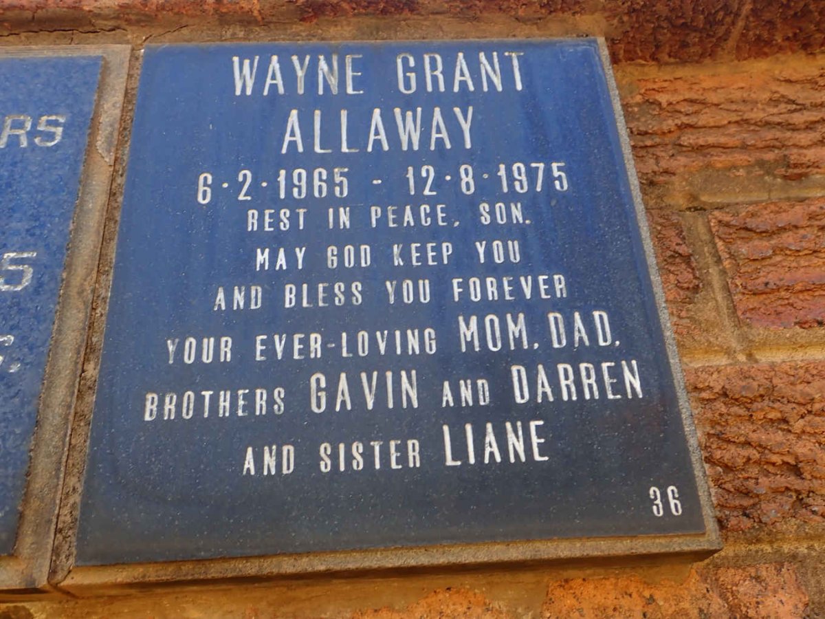 ALLAWAY Wayne Grant 1965-1975