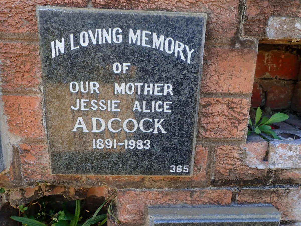 ADCOCK Jessie Alice 1891-1983