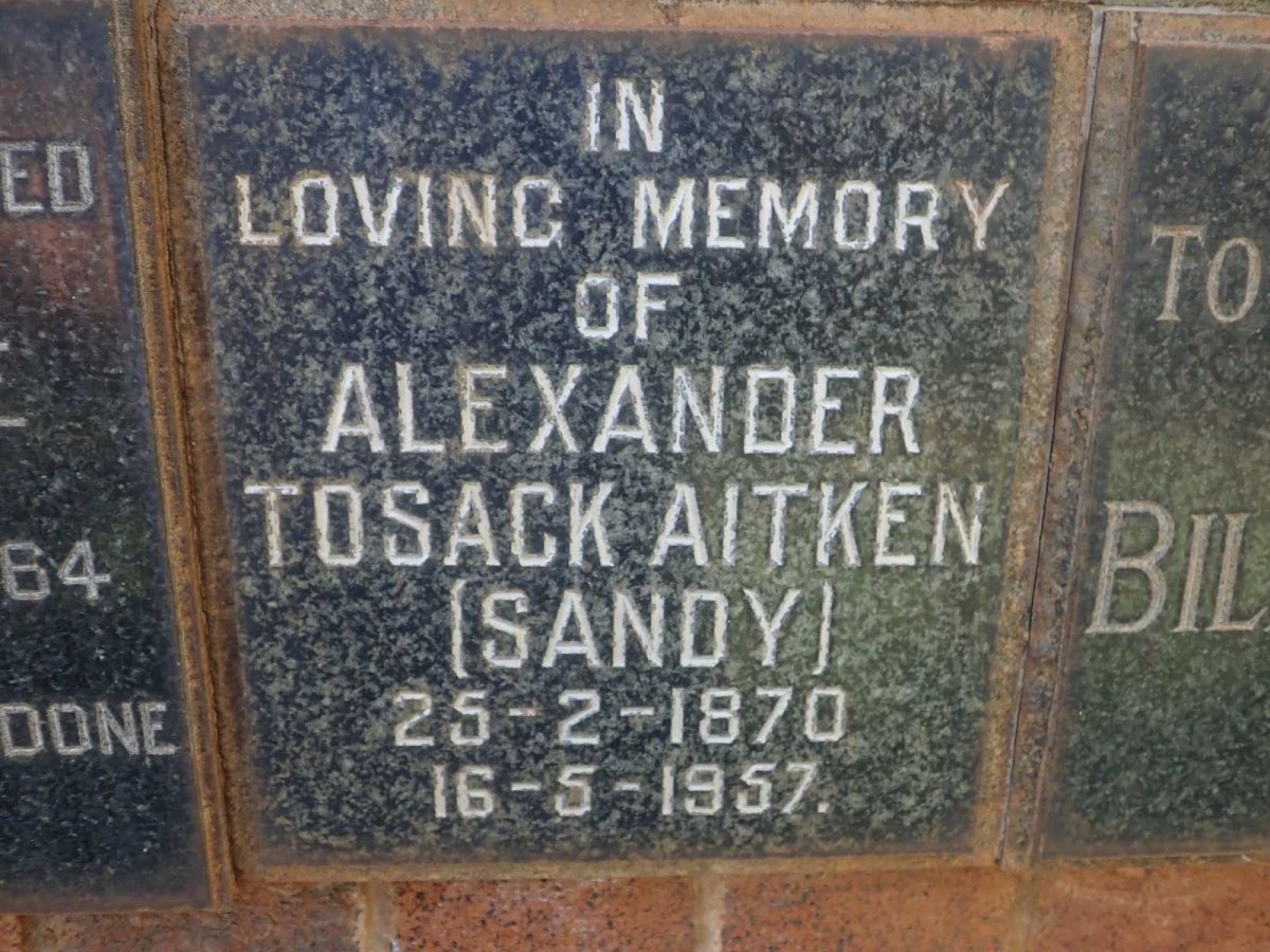 AITKEN Alexander Tosack 1870-1957