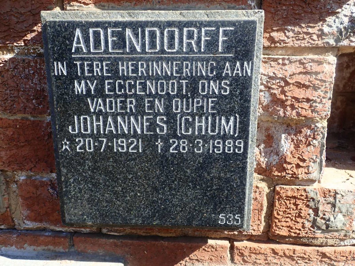 ADENDORFF Johannes 1921-1989