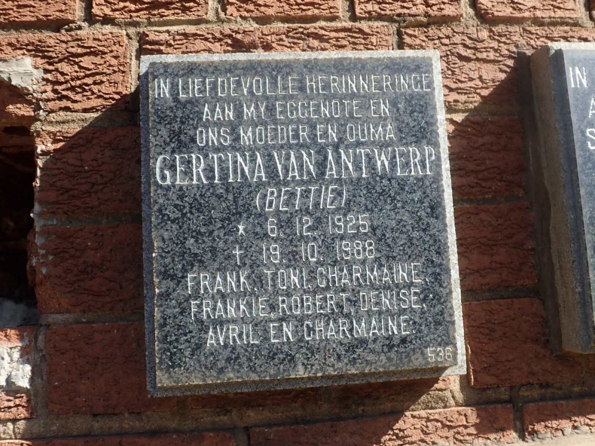 ANTWERP Gertina, van 1925-1988