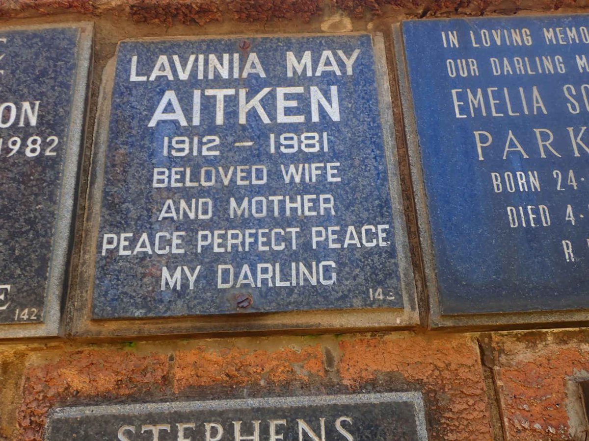 AITKEN Lavinia May 1912-1981