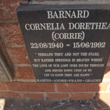 BARNARD Cornelia Dorethea 1940-1992