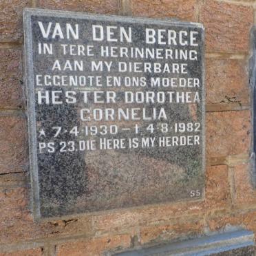 BERGE Hester Dorothea Cornelia, van den 1930-1982